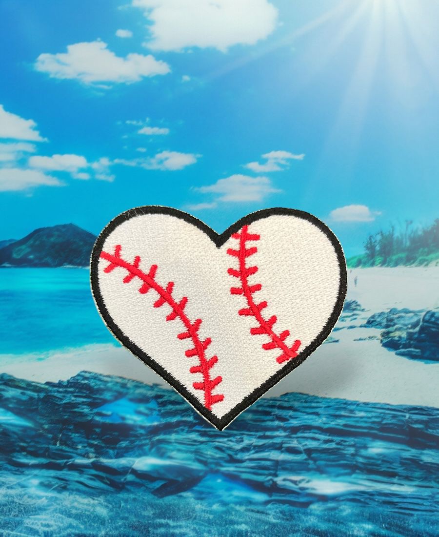 WhatsApp Image 2025-10-13 at 3.02.02 AM Baseball Heart Embroidery Patch - Image 1