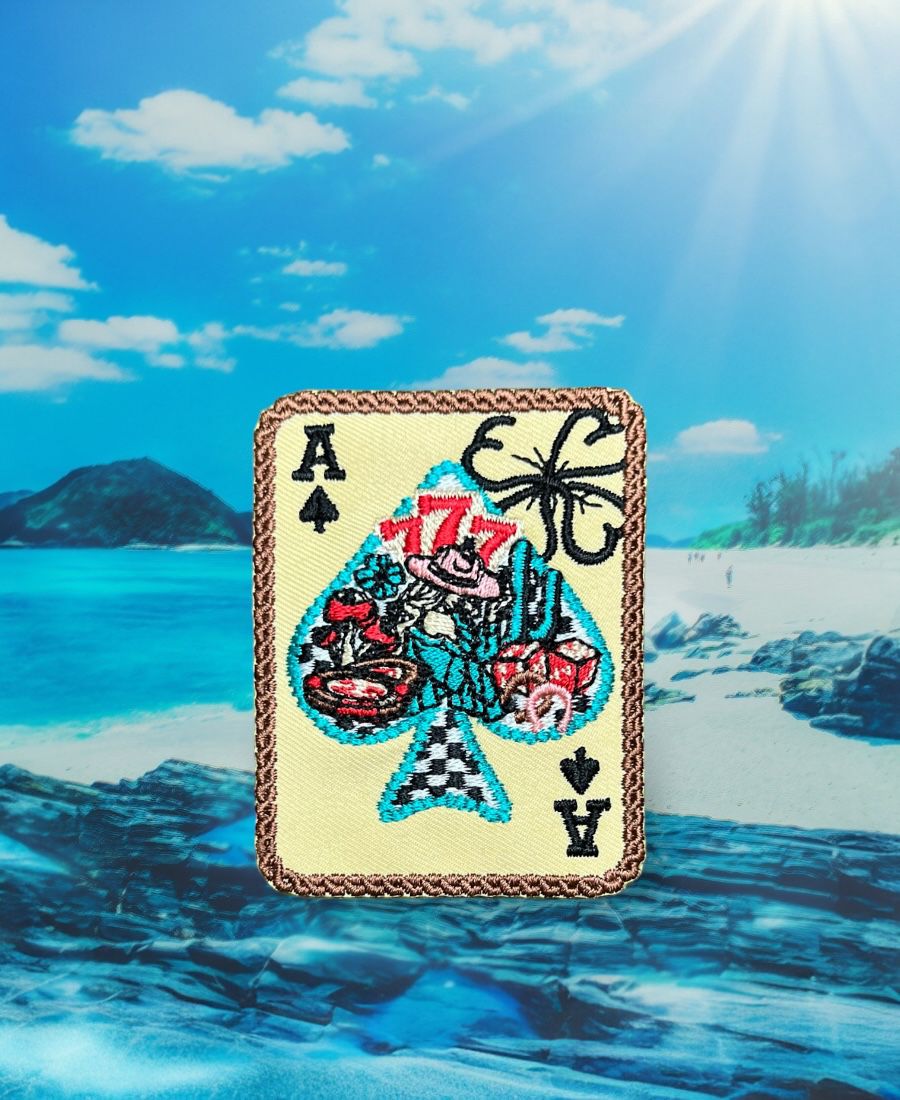 WhatsApp Image 2025-10-15 at 11.28.10 AM (2) Spade Ace playing card Embroidery Patch - Image 1