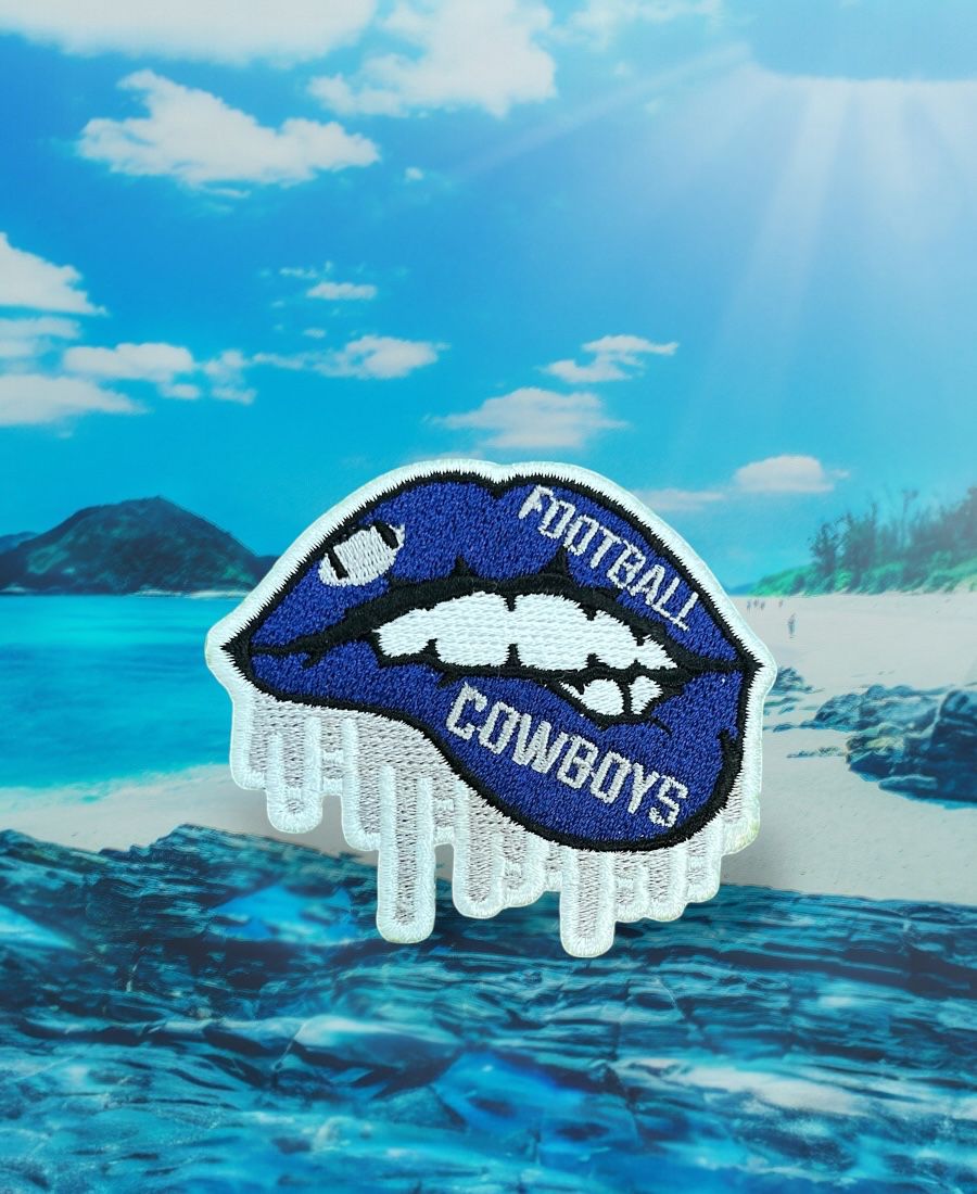 WhatsApp Image 2025-10-15 at 5.21.26 AM (1) Dallas Football Lips Embroidery Patch - Image 1
