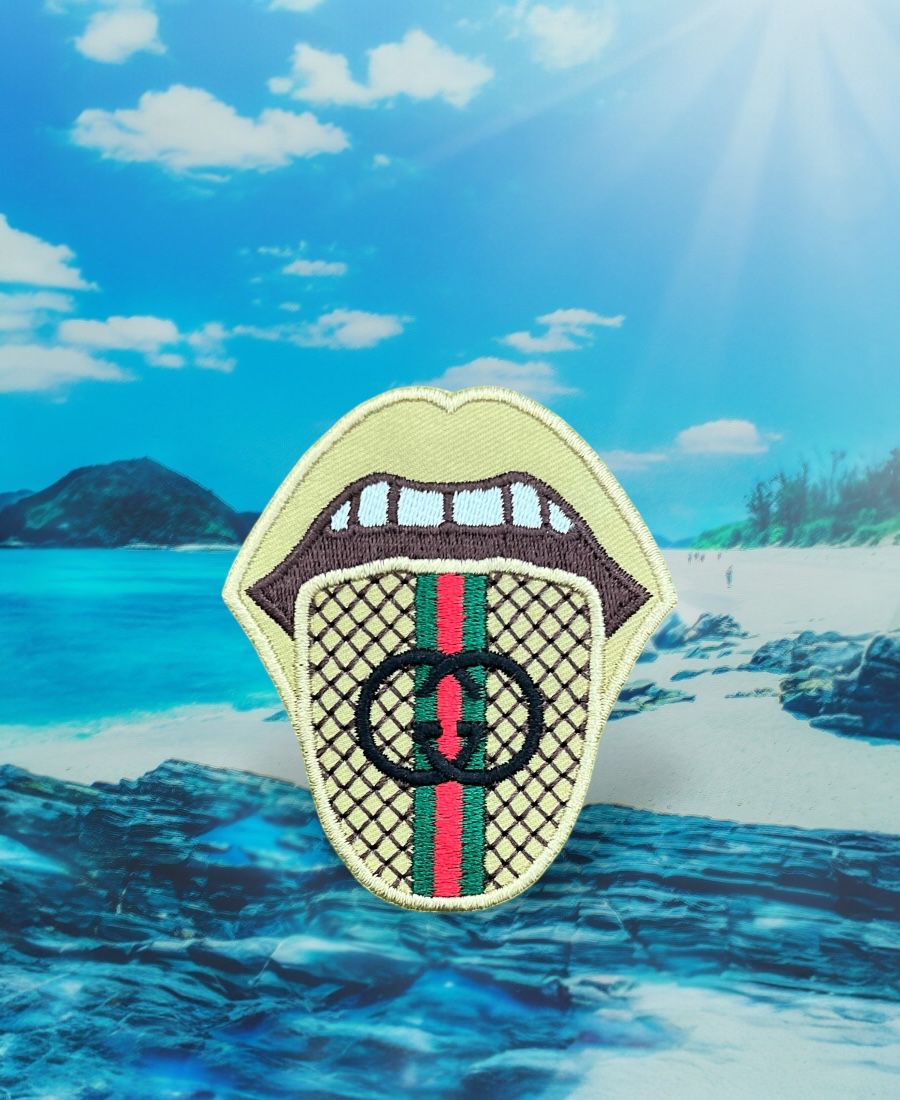 WhatsApp Image 2025-10-16 at 7.09.09 AM Gucci Lips Embroidery Patch - Image 1