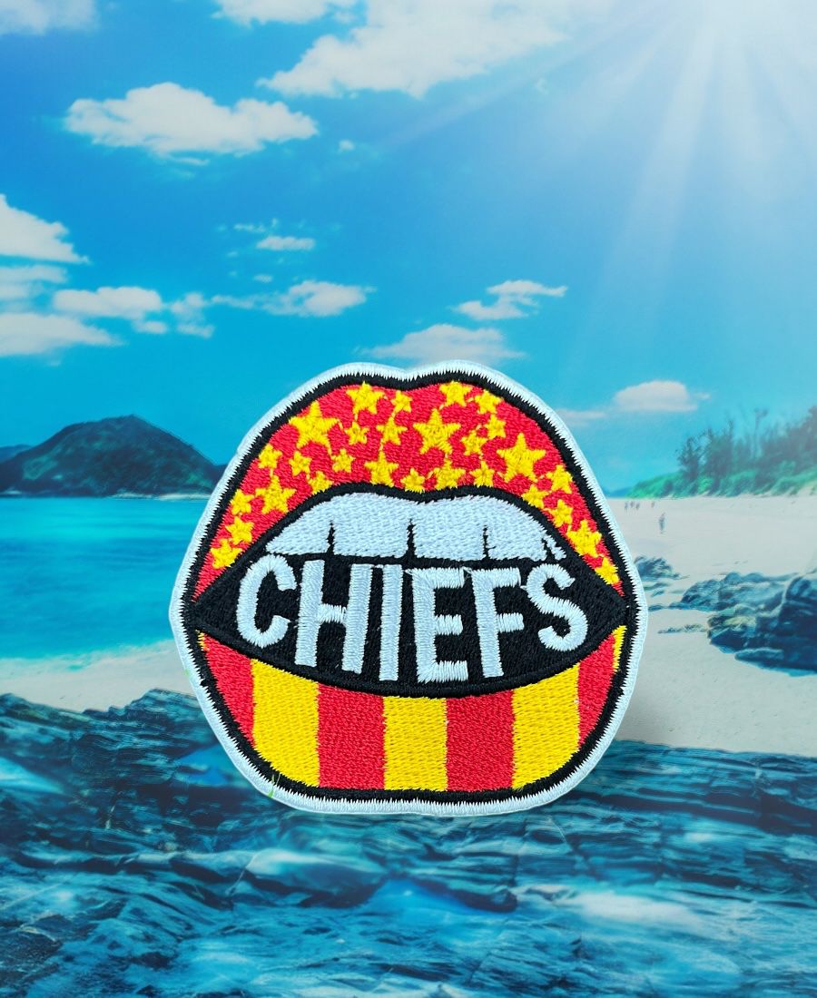 WhatsApp Image 2025-10-16 at 7.09.12 AM Chiefs Lips Embroidery Patch - Image 1