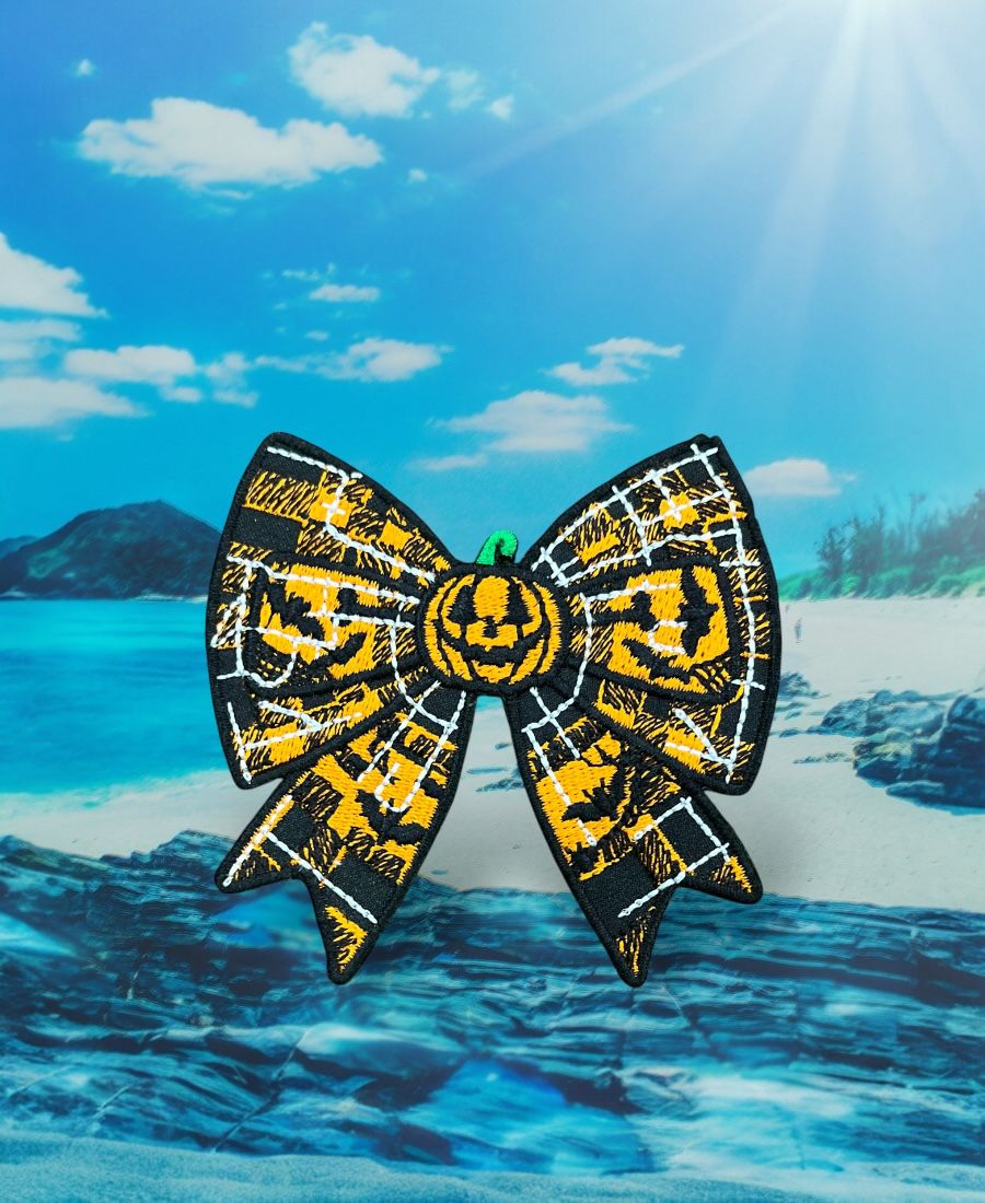 WhatsApp Image 2025-10-16 at 9.13.46 AM (2) Pumpkin Bow Embroidery Patch - Image 1