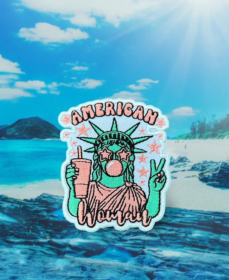 WhatsApp Image 2025-10-19 at 10.03.08 AM (2) Statue Liberty Woman Embroidery patch - Image 1