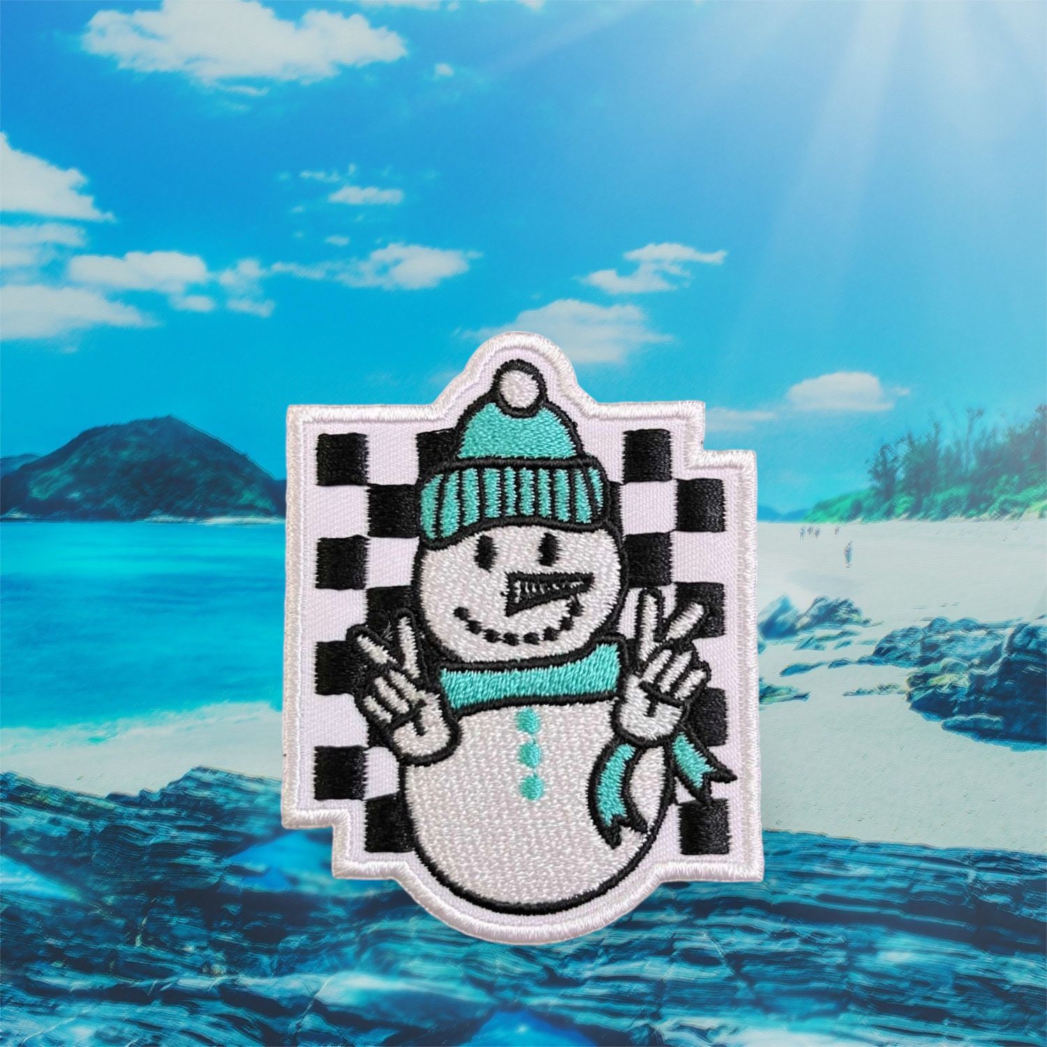 WhatsApp Image 2025-10-19 at 10.11.32 AM Snowman Frame Embroidery patch - Image 1