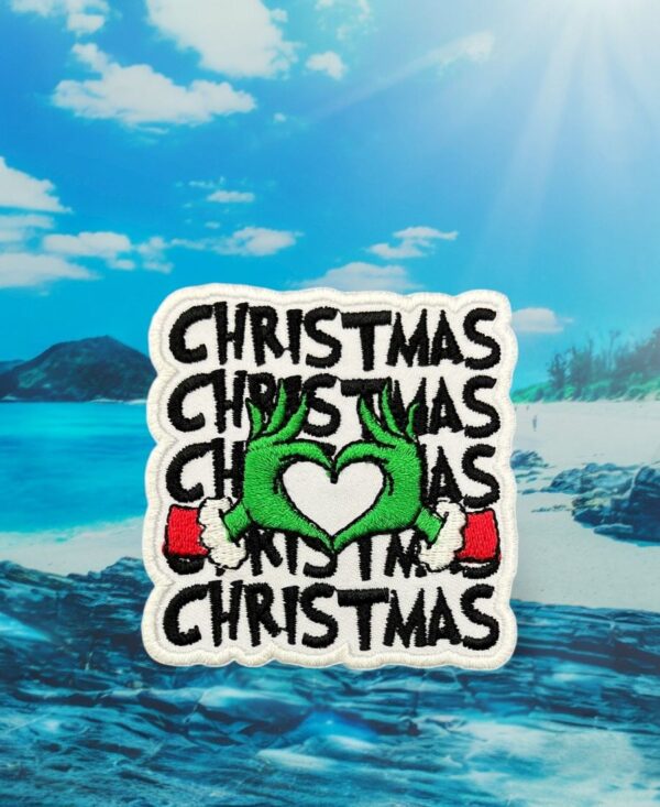 Grinch Heart Hand Embroidery Patch